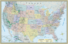 U.S. Map Poster (32 X 50 Inches) - Paper: - A Quickstudy Reference By Mapping Specialists Cover Image